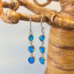 Triple Stacked Blue Opal Earring, Wget 0.20oz, length "1 1/2".